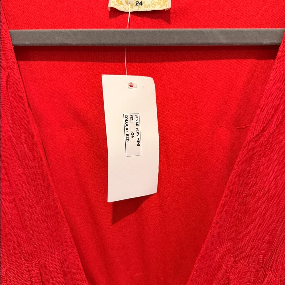 Chic Red Ruffled Prom Dress - Picture 3 of 6